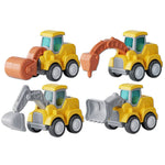 D-KINGCHY Construction Vehicles Kids Play Trucks, Press and Go Bulldozer Excavator Drill Truck and Road Roller, Construction Truck Toys Birthday Christmas Toy for Age 3 4 5 6 7 Years Old