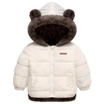 flower frail Infant Baby Bear Winter Snowsuit Hooded Jacket Warm Fleece Coat Windproof Outerwear for Toddler Boys Girls White 12-18M