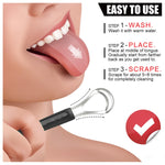 CATACC PRO 3 Pack Metal Tongue Scrapers for Kids Adults, Stainless Steel Tongue Cleaner Scrubber with Travel Case