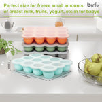 btrfe Baby Food Storage Container - 1.5oz x 12 Pods Silicone Freezer Tray with Lid for Homemade Baby Food, Fruit Purees, Vegetable & Breast Milk (Green)