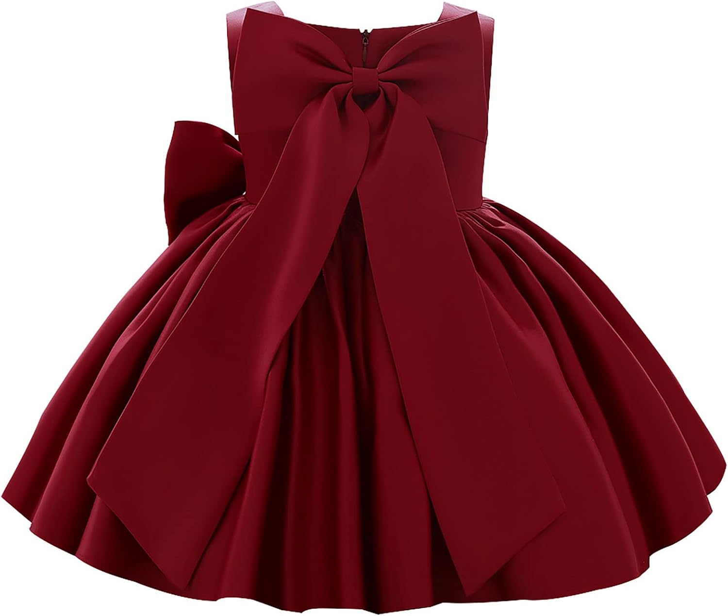 Girl Flower Design Dress Sleeveless Flower Design Princess Wedding Dress for Toddler and Baby Girl