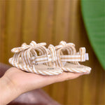 Baby Girl Sandals Shoes Stripes Summer Breathable Beach Shoes Non-Slip Soft Soles Shoes First Walking Shoes Crib Shoes Prewalkers Beige