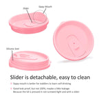 Baby Kids Toddler Sippy Cup Mug for Milk, Coffee, Stainless Steel Trainer Straw Cup with Lid, Fox, 7oz/Pink