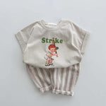 Boys' Cotton Linen Harem Bloomers Pants Elastic Waist Jogger Pants Kids Casual Striped Trousers Infant Long Sweatpants 3-6 Months 02 Khaki