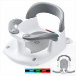 NFSVLB Baby Bath Seat for Babies 6 Months & Up Sitting Up with Temperature Alert+Soft Cushion+Suction Cup,Infant Bath Seat for Baby Bath Chair Toddler Bath seat for Bathtub Tub Shower Grey