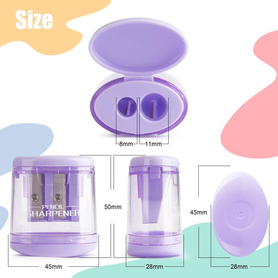 Tamaki 4 Pack Pencil Sharpeners Manual Dual Holes Compact Colored Handheld Pencil Sharpener for Kids, School, Office