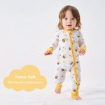 pureborn Baby Girls Sleeper Viscose from Bamboo Pajamas 2-Way Zipper Snug Fit Sleepwear Buzzy Bee 0-3 Months