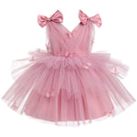 IMEKIS First Birthday Outfit Girl: Butterfly Dress for Toddler 2nd 3rd 4th 5th Birthday Cake Smash Photoshoot Kids Princess Formal Baby Tulle Party Wedding Gowns Dusty Pink Butterfly 12-18 Months