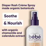 Bébé Bottoms Baby Diaper Rash Cream Spray, No-Rub Touch Free Application for Sensitive Skin (100 ml)