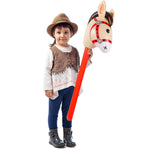 12 PCS 37 Inch Red Inflatable Stick Horse Balloons Durable PVC Horse Head on Stick for Western Cowboy Parties, Birthday Decorations, and Themed Events