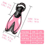 Supertrip Kids Snorkel Fins, Swim Fins for Lap Swimming, Adjustable Short Flippers, Travel Size Diving Fins Scuba Fins, Snorkeling Gear for Kids Boys Girls Age 6-14