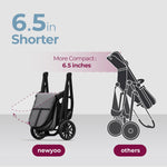 newyoo Bassinet Stroller for Baby, Nestro 516M, Convertible Infant Strollers w Reversible Seat & Cup Holder, 2-in-1 Rear-Facing Pram from Newborn to Toddler, One-Hand Easy Fold, Grey