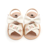 Ohwawadi Baby Girl Sandals Summer Bowknot Dress Flats Embroidered Shoes Tassels Beach Casual Sandal Infant Newborn Crib Shoes
