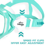 Seago Kids Swim Goggles Swimming Goggles for Kids Boys Girls Toddlers Youth 5-15 Anti-Fog 180° Clear Goggles No Leak Kids Pool Underwater Open Water Swim Goggles with Nose Cover Swimming Equipment