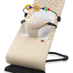 Baby Bouncer, Bouncer Seat for Babies 0-12 Months,Ergonomic Baby Seat Breathable and Comfortable Cushion with 3-Height Adjustments, Infant Rockers Portable Folding and Detachable