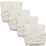 Set of white baby diapers on a white background