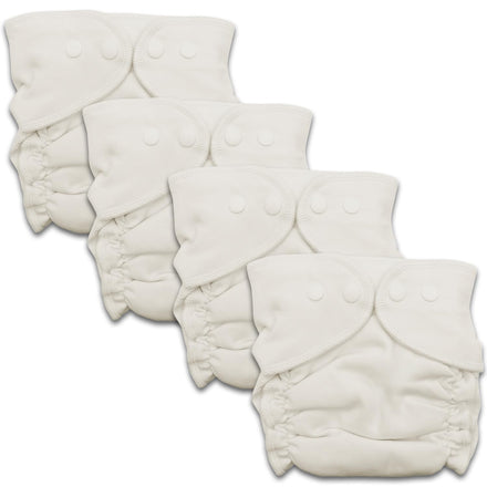 Set of white baby diapers on a white background