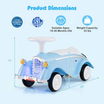 Costzon Toddler Ride On Toy, Classic Foot to Floor Sliding Car w/Steering Wheel, Horn, Headlights & Under Seat Storage, Kids Push Ride-Ons, Retro Baby Ride On Toys for Boys Girls 19-36 Months (Blue)