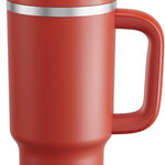 40 oz Tumbler with Handle and Straw: Stainless Steel Insulated Tumbler Keeps Cold for 24 Hours, Leakproof Travel Cup Fits in Cup Holder and BPA-Free, Cotton Candy