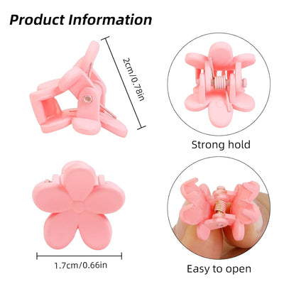 100Pcs Colorful Mini Flower Hair Clips, TEBIEKOY Baby Hair Clips Mini Claw Clips Cute Jaw Clips Hair Pins Hair Barrettes Toddler Hair Accessories for Women Girls Kids Teens