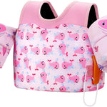 MoKo Toddler Swim Vest for Kids, Swim Arm Floaties 13-70lbs Cartoon Swimming Water Wings Pool Float Vests Sleeves Shoulder Straps Arm Band for Children Learn to Swim