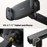 Lamicall Car Headrest Tablet Holder - [3 in 1 Extension Arm] Adjustable Tablet Car Mount for Back Seat, Road Trip Essentials for Kids, for 4.7-11" Device Like iPad Pro, Air, Mini, Galaxy, Fire, Black