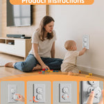 TrusTot Outlet Covers Baby Proofing, 24 Pack Plug Covers Baby Proofing, Outlet Plug Covers for US 3-Prong to Prevent Electric Shock, Outlet Covers for Home, Office, School, Kindergarten, White
