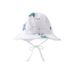 pureborn Newborn Unisex Baby Sun Hat Spring Summer Wide Brims Bucket Hat Sun Protection with Straps Cartoon Elephant 0-3 Months