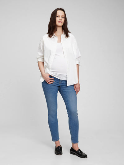 GAP Womens Maternity Inset Panel Skinny Jeans Light WASH 34REG