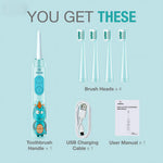 Vekkia Sonic Rechargeable Kids Electric Toothbrush(Blue)