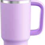 40 oz Tumbler with Handle and Straw: Stainless Steel Insulated Tumbler Keeps Cold for 24 Hours, Leakproof Travel Cup Fits in Cup Holder and BPA-Free, Cotton Candy