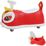 Wiggle Car Toy with 4 Wheels, Indoor Outdoor No Batteries Gears Pedals Ride-on Toy with Handle, Just Twist Wiggle Go Swing Car Toy for Kids Ages 2-4 Red