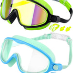 Rantizon Swim Goggles 2 Pack, Wide View Anti Fog&UV Swimming Goggles for Audlt, No Leaking Summer Gifts for Men Women Kid