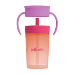 Dr. Brown's Milestones Straw to 360 Convertible Toddler Training Cup Set, 10 oz/300 mL, Interchangeable Silicone Straw and 360 Lids, Pink Coral, BPA-Free, 9m+, 1-Pack