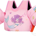 MoKo Toddler Swim Vest for Kids, Swim Arm Floaties 13-70lbs Cartoon Swimming Water Wings Pool Float Vests Sleeves Shoulder Straps Arm Band for Children Learn to Swim