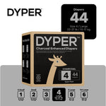 DYPER - Charcoal Enhanced Day & Overnight Disposable Baby Diapers - Made with Plant-Based* & Honest Ingredients, Hypoallergenic for Sensitive Skin - Size 4, (44 Count)