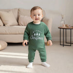 BeQeuewll Newborn Baby Boy Mardi Gras Outfit Infant Sweatshirt Jumpsuit Rompers Babys Spring Carnival Clothes