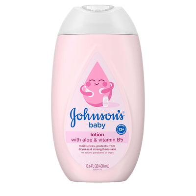 Johnson's Baby lotion bottle on a white background