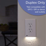 Single - SnapPower GuideLight 2 [For Duplex Outlets] - Replaces Plug-In Night Light - Electrical Receptacle Wall Plate With LED Night Lights - Auto On/Off Sensor - (Duplex, White)