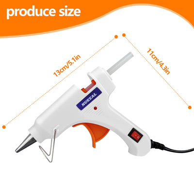 Mini Hot Glue Gun Kit 12 Pieces, Hot Melt Glue Guns for Kids School Craft Project DIY Arts and Home Quick Repairs, 20 Watts, 6 Colors (Navy Blue, White, Green, Orange, Red, Sky Blue)