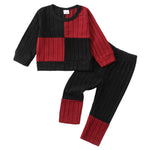 Kids Toddler Girl Clothes 18 24 Months Girl Clothing Long Sleeve T-Shirt Soft Top Pants Sweatsuit Toddler Outfit Fall Winter Clothes Black Red