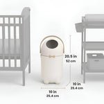 iTouchless Diaper Pail, Odorless Bin with Ag+ Silver Ion, Trash Can with Lid - Fits Any Bag, No Refills Needed, Award-Winning Nursery Baby Registry Gift - Boho Ivory