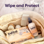 Bébé Bottoms Hypoallergenic Facial Cloth and Baby Wipes - Fragrance & Paraben Free, Sensitive Skin Friendly - Travel Essentials, Baby Essentials - Ideal for On-the-Go Families (56 Count)