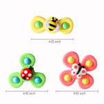 ALASOU 3PCS Suction Cup Spinner Toys for 1 Year Old Boy Girl|Spinning Top Baby Toys 12 18 Months|1 2 Year Old Boy Birthday Gift|Baby Bath Toys for Kids Ages 1-3|Sensory Toys for Toddlers 1-3