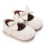 LAFEGEN Baby Girls Mary Jane Flats with Bownot Non Slip Soft Sole PU Leather Newborn Infant Toddler First Walker Cirb Dress Shoes(12-18 Months Toddler 21 White)