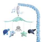 Baby Crib Mobile for Boys and Girls, NICEMER Soft Plush Ocean Characters Mobiles, Blue and Grey Nursery Decor, Calming Soother with 12 Lullabies Essential and Perfect Gift for Babies