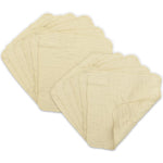 OsoCozy Muslin Baby Wipes – 12 Count 100% Unbleached Cotton, Reusable Cloth Wipes for Sensitive Skin, Quick-Drying, Chemical-Free, 15-Pack (9"x9" Pre-Wash Size)