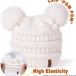 FURTALK Baby Winter Knitted Beanie Hat Soft Warm Pom Pom for Infant Toddler Skull Cap