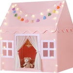 Kids Play Tent Indoor: with Mat, Tassel Garland, Star Lights - Toddler Girl Tent Indoor Playhouse for Toddlers Kids Toys for Boy Girl Birthday Gift