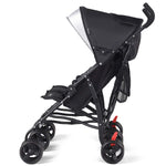 BABY JOY Double Umbrella Stroller, Lightweight Travel Side by Side Twin Stroller with Large Storage, Cup Holder, 5-Point Safety Harness, Adjustable Canopy & Compact Fold for Infant and Toddler (Black)